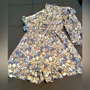 One shoulder floral romper size small by En Saison. New with tags